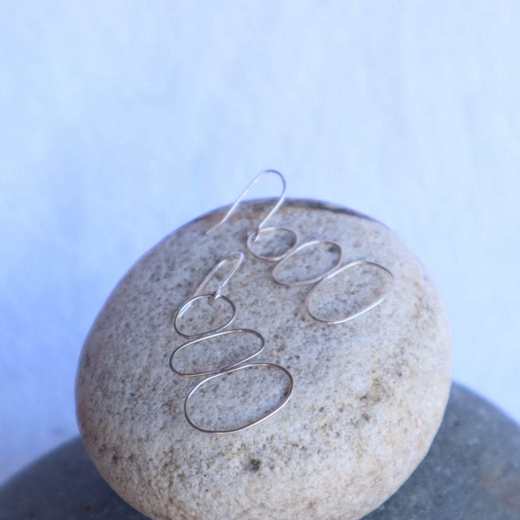 Stacked stone earrings