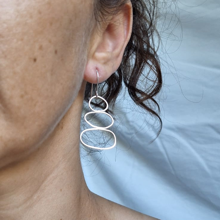 Stacked stone earrings
