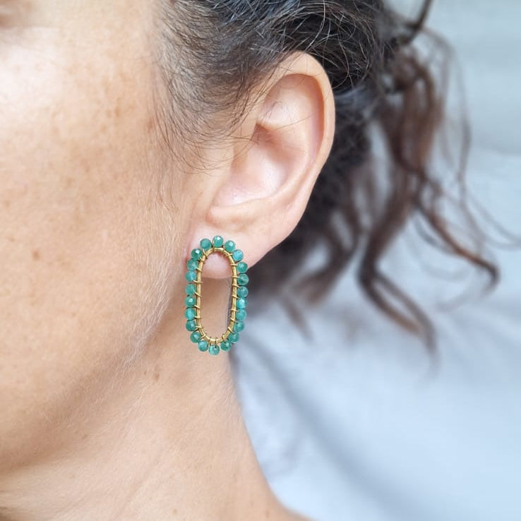 Semi-precious bead earrings